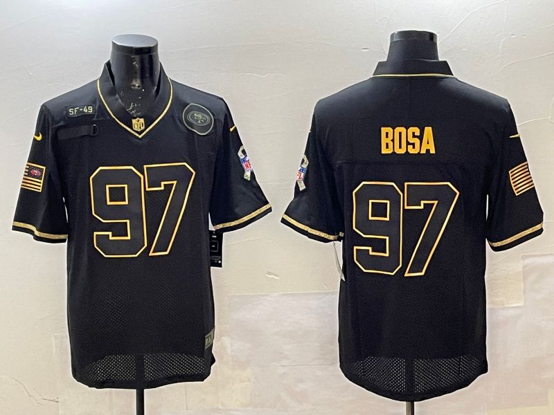 Men San Francisco 49ers #97 Bosa Black Gold 2025 Nike Limited NFL Jersey style 1